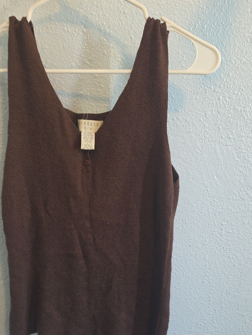 Express Dark Brown Knit Tank Top - Women